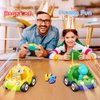 2 Pack Dinosaur Toys for Toddlers 2 3 4 5 6 Years Old - Remote Control Cars RC Cars with Music, Lights and Sound Effect, Birthday Toys for Boys Kids(Yellow Green)