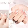 3D Flower Nail Charms, 3 Boxes 3D Acrylic Flower Nail Art Rhinestones with Gold Silver Pearl Beads Tweezers Included Spring Blossom Petal for DIY Nail Decorations