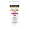 Neutrogena Clear Face Sunscreen For Acne Prone Skin, Broad Spectrum Sunblock SPF 30, Non Comedogenic, Oil Free Sunscreen for Sun Protection, 3 FL OZ