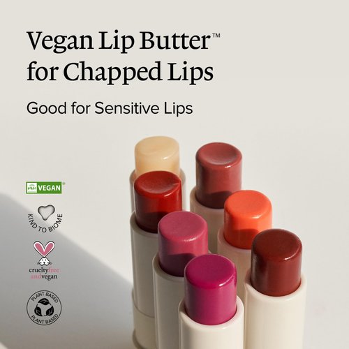 Melixir Vegan Lip Butter #03 Red Velvet(Tinted) (+11 more colors), Bee Free, Petrolatum Free, Deep Nourishing Plant-Based Vegan Chapstick, Vegan Lip Balm for Dry, Cracked and Chapped Lips, Moisturizing Lip Care Gift