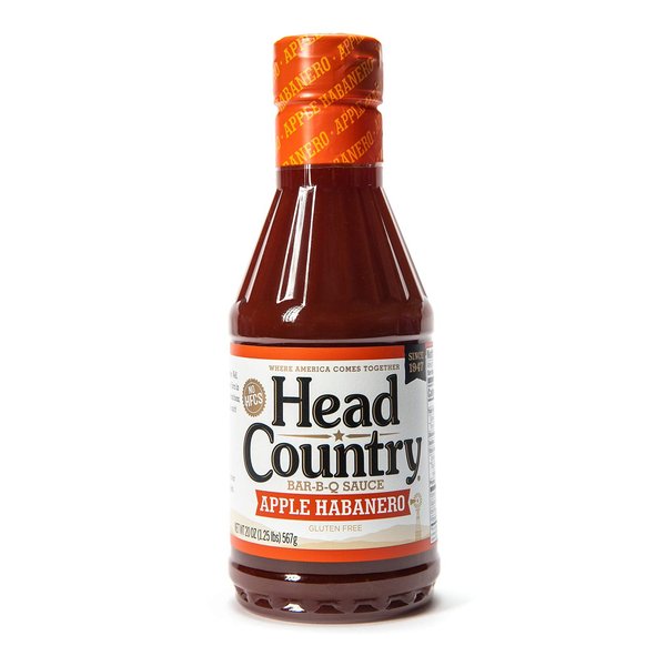 Head Country Bar-B-Q Sauce, Apple Habanero | Gluten Free BBQ Sauce With No Allergens | Sweet Apple & Spicy Habanero Championship Barbecue Sauce For Chicken, Pulled Pork & Ribs | 20 Ounce, Pack of 1