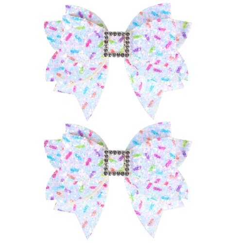 Glitter Sprinkle Birthday Hair Bows Clip for Girls 3.5" Sparkly Confetti Birthday Gift Bow Barrettes Alligator Pins Party Dress Decor Accessories for Baby Teens Toddler Kids
