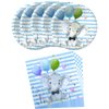Elephant Baby Shower, Blue Elephant Birthday Party Supplies, 20 Plates and 20 Napkins, Elephant Theme Birthday Party Decoration for Boy