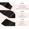 Tape in Hair Extensions Remy Human Hair 18 Inch Seamless Skin Weft Tape in Hair Extensions Invisible Tape in Hair Extensions Human Hair Straight Jet Black Double Sided Tape ins (1#,18 Inch)
