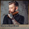 Boar Bristle Hair Brush for Men, Mens Hair Brush for Thick & Fine Hair, Slick Back Hair Brush with Stiff Bristles & Wooden Walnut Handle for Smoothing, Detangling and Styling, Beard Brush for Combing