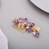 BERYUAN Rhinestone Flower Hair Pieces Bridal Purple Flower Hairpins Hair Comb Set for Bride Bridesmaid（4pcs）