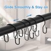24 Pack Double Shower Curtain Hooks Rings, TENOVEL Double Sided Shower Curtain Hooks Rust Proof for Shower Curtain, Stainless Steel Bathroom Shower Hangers Rings for Shower Rods, Matte Black