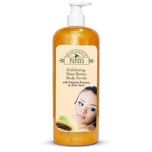 Organic Extract Of Papaya Exfoliating Body Wash | 33.8 Fl oz 1000ml | with Papaya Oil and Shea Butter