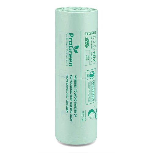 ProGreen 100% Compostable Trash Bags 2.6 Gallon, 100 Count, Extra Thick 0.71 Mil, Small Compost Kitchen Bin Bags, Food Scraps Yard Waste Bags, Compost ASTM D6400 BPI and TUV AUSTRIA Certified.