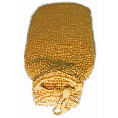 2 Pack (5.1×9.0 inches) Natural Vegetable Fiber Exfoliating Sisal Bath Spa Shower Scrubber Loofah Rub Glove Mitt Mitten - Great for Your Skin Care in The Bath - Anti - Aging