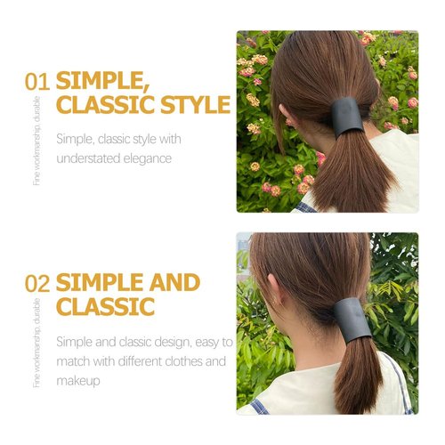 Ipetboom 1PC Leather Hair Wrap Leather Hair Ties Motorcycle Ponytail Hair Wrap Pu Hair Wrap Thick Ponytail Holder Braided Hair Tie Motorcycle Hair Accessories for Women
