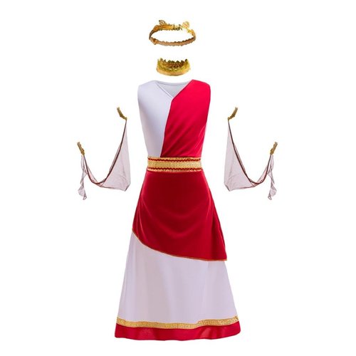 Dressy Daisy Roman Greek Goddess Halloween Costume Dress Up Toga God Outfit Set with Laurel Headband for Little Girls Size 5-6