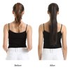 BARSDAR Straight Ponytail Extension - 26 Inch Long Straight Wrap Around Ponytail for Women Clip in Ponytail Hair Extensions Synthetic Brown Hair Pony Tails Hairpieces Daily - Dark Brown & Auburn