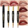 evpct 3Pcs Matte Lip Liner and Lipstick Combo Set Kit for Women, DNM Magic Lipstick 24 Hours Original Lip Liner Makeup Stain Gloss Plumper Long Lasting Waterproof and Smudge Proof labial,31#32#33