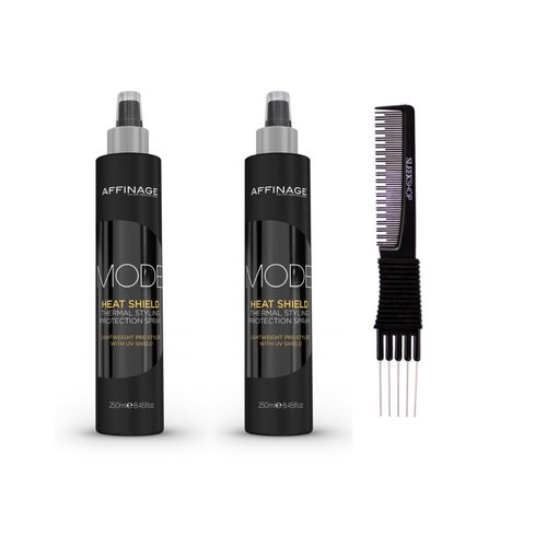 yper Asp Mode Heat Shield Lightweight Pre-Styler (8.45 oz) with Teasing Comb Pack 2, Black