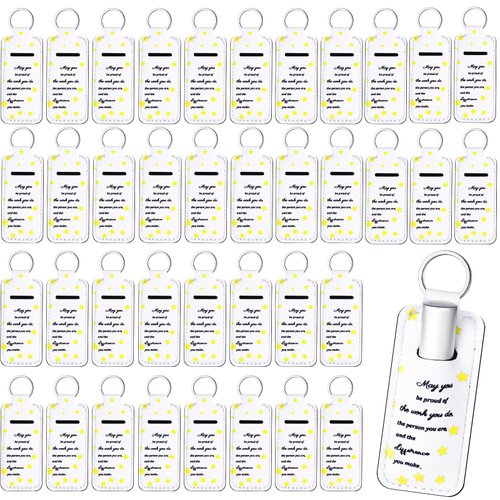 Ctosree 40 Pcs Lipstick Holder Keychain Bulk Lip Balm Holder Inspirational Words May You Be Proud Lip Gloss Pouch Portable Lip Gloss Sleeve Pouch Keychain for Graduation Employee Appreciation Gifts
