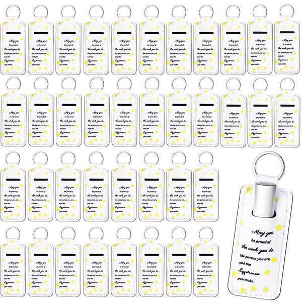 Ctosree 40 Pcs Lipstick Holder Keychain Bulk Lip Balm Holder Inspirational Words May You Be Proud Lip Gloss Pouch Portable Lip Gloss Sleeve Pouch Keychain for Graduation Employee Appreciation Gifts