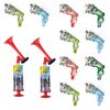 Handheld Horns, Soccer Air Horn Hand Push Pump Children Party Noisemaker Cheer-leading Fans Horn Trumpet 2pcs, with 10pcs Inflatable Fireworks Guns, Party Toys Confetti Fireworks