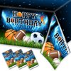3Pcs Sports Themed Tablecloths-Sports Birthday Party Supplies Basketball Football Baseball Soccer Plastic Table Covers All Star Sports Disposable Tablecloths for Boys