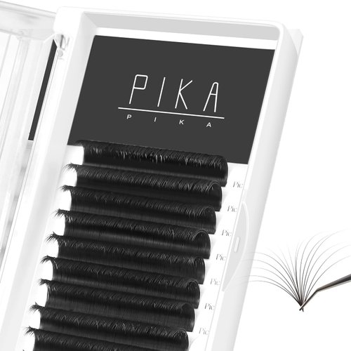 PIKAPIKA Lash Extension 0.03 0.05 0.07 C CC D Curl Easy Fan Volume Lash Extensions 8-16mm Mix 8-16mm 16-20mm Auto Blooming Lash Extension Self Fanning Lashes For Eyelash Extensions (15-20mm, CC-0.07)