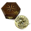 Marine Sundial Compass with Wooden Box Vintage Brass Ship Navigate Device J.H.Steward Ltd. Strand London Functional Sundial with time Chart Nautical Gift Collection