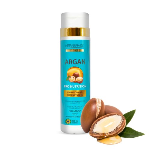 Kerabrasil Argan Oil Nourishing Shampoo 300ml - Rich in Vitamins & Essential Fatty Acids, Revitalizes Hair, Adds Shine and Softness, Keratin-Enriched for Stronger Hair