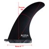KONA SURF CO. Classic Single Center Fin for Longboard, Surfboard and Paddleboard in Fiberglass Painted sz:10in