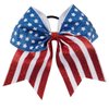 New "GLITTER AMERICAN FLAG" Cheer Hair Bow Pony Tail 7 Inch Cheerleading Practice Football Games Uniform Hairbow 4th of July Patriotic Stars & Stripes Grosgrain Ribbon