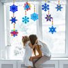30 Sets Winter Snowflake Suncatchers Craft Kits DIY Glow In The Dark Window Paint Art Kit Christmas Snowflake Craft for Classroom Winter Christmas Holiday Seasonal Activities Art Project (Style1)