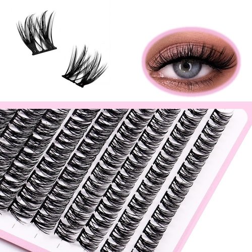 Eyelash Clusters -Wispy Lash Clusters, Individual Lashes, Mixed Lash Clusters, False Eyelash Extensions, DIY Lash Extension for Self Application (FD10-4 C-Curl 0.05D 70D 110PCS 10-14mm Mix)