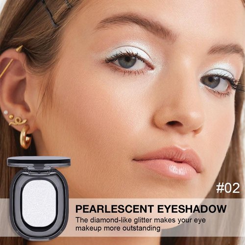 HHLTOH Single Color Glitter Eyeshadow (02#, 1 Count (Pack of 1))