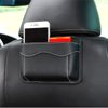 Car Seat Side Pocket Organizer, PU Leather Mini Storage Bag for Auto Door Window Console, Pen Phone Holder Tray Pouch Vehicle Seat Gap Filler for Organize Document, Registration, Notepad (Black)