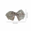 Bling Rhinestone Bow Hair Clip for Ponytail Holder, White Crystal Bowknot Spring Clip French Side Hair Barrettes Hair Pins Accessories for Women