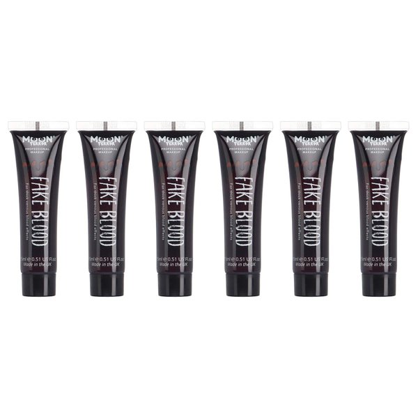 Moon Terror - Pro FX Fake Blood - 0.50fl oz x6 - SFX Make up for Halloween Vampire Zombie Theatre - Special Effects Make up