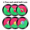 Cooraby 3 Set Paddle Toss and Catch Ball Game with Storage Bag for Sports, Beach and Party Favor, 6 Paddles and 6 Balls, Black