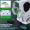 RGB Cooling Stand & Charging Station for Xbox Series S with RGB Light, MENEEA Cooler Fan & Fast Charger Accessories with 2 * 1400mAh Rechargeable Batteries, Headphone Hook [ NOT Xbox One S]