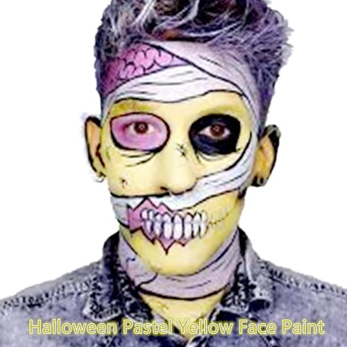 Go Ho Pastel Yellow Face Paint Stick(0.85oz),Water Based Cream Yellow Body Paint Washable,Covers Oil-Free,Halloween Cosplay SFX Makeup