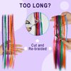 5 Pcs Braid Hair Extensions Baby Braids Front Side Bang Long Braided Ponytail Extension Party Colorful Clip in Hair Extensions 22 Inch Straight Synthetic Hairpieces for Women Kids Girls Halloween Christmas Cosplay (22 Inch-Braided, Dark Blue)