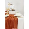 FEXIA Terracotta Cheesecloth Table Runner 35x120 Inches Red Rust Boho Gauze Table Runner Burnt Orange for Wedding Decor Reception Bridal Shower Centerpiece Engagement