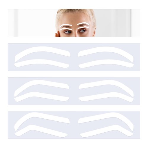 JJUNW 18 Pcs Eyebrow Stencil Tape, 36 Pairs Eyebrow Trimmer Soft Eyebrow Shaper, DIY Makeup Model Eye Makeup Tools Eyebrow Drawing Auxiliary Set for Beginners, Elderly Women