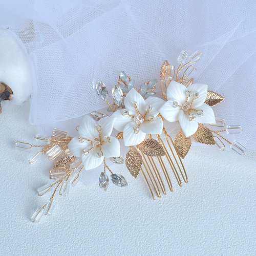 Bridal Hair Accessories, Beusoulover Wedding Hair Comb Clip, Wedding Hair Accessories for Brides, Crystal Bridal Hair Accessories Headpieces for Women, Girl, Party, Prom, (Style A)