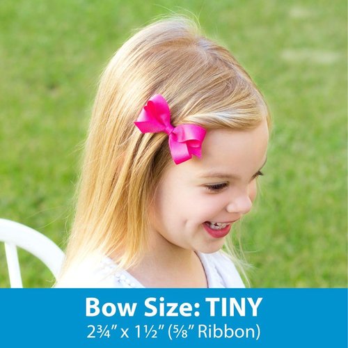 Wee Ones Girls' Grosgrain Bowtie with Knot Wrap and Streamer Tails on a WeeStay Hair Clip, Tiny, White