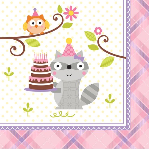 Creative Converting FBA_ Happi Woodland Girl Beverage Napkins, 3-Ply, 16 Count