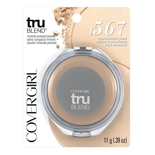 COVERGIRL truBlend Pressed Blendable Powder, Translucent Light L5-7, 0.39 Ounce (Packaging May Vary) Mineral Powder Makeup, Suitable for Sensitive Skin