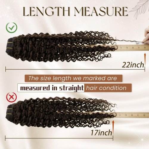 Hetto Curly Hair Clip in Extensions Human Hair #2 Darkest Brown Curly Clip in Human Hair Extensions Natural Wavy Clip in Hair Extensions Human Hair 18 Inch 7Pcs 120g