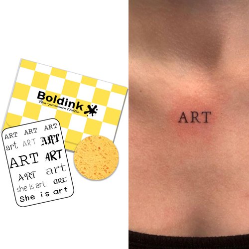Boldink Semi-permanent tattoos, realistic fake tattoos, last 7-15 days, waterproof non-reflective temporary tattoo stickers, cruelty-free, uniquely designed exquisite packaging（ART）