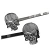 Crystal Skull Bobby Pins in Black Midnight, Set of 2, Gothic Halloween Hair Jewelry