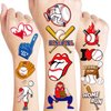 8 Sheets (96PCS) Baseball Temporary Tattoos Sports Themed Birthday Party Decorations Supplies Favors Decor Stickers for Girls Boys Kids Gifts Classroom School Prizes Rewards