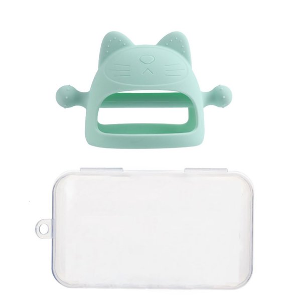 KRYHONVA Cat Glove Silicone Baby Teething Toy for 6month-3year Infants, Baby Chew Toys for Sucking Needs, Hand Pacifier for Breast Feeding Babies, Car Seat Toy for New Born