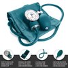 ASA TECHMED Dual Head Sprague Stethoscope and Sphygmomanometer Manual Blood Pressure Cuff Set with Case, Gift for Medical Students, Doctors, Nurses, EMT and Paramedics, Teal